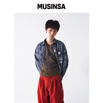 CONECTX 手绘牛仔衬衫（深色版） MUSINSA韩国官网直邮进口