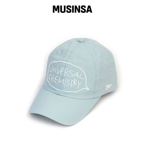 UNIVERSAL CHEMISTRY 大LOGO尼龙粉蓝棒球帽 MUS韩国官网直邮进口
