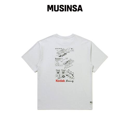 KODAK LEIGH N.Z 短袖T恤 LIGHT GREY MUSINSA韩国官网直邮进口