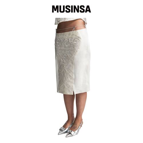 RURU JACQUARD STRING SKIRT [象牙色]韩国官网直邮进口