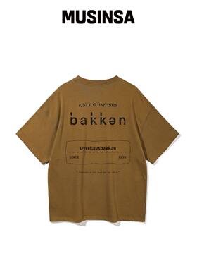 BAKKEN Stamp Logo 短袖T恤 BK3983_芥末色韩国官网直邮进口