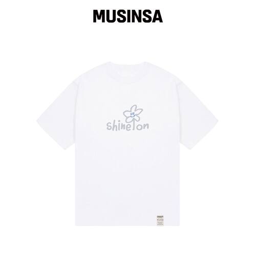 GRAVER [UNISEX]shine on 花卉微笑半高领T恤_WH韩国官网直邮进口