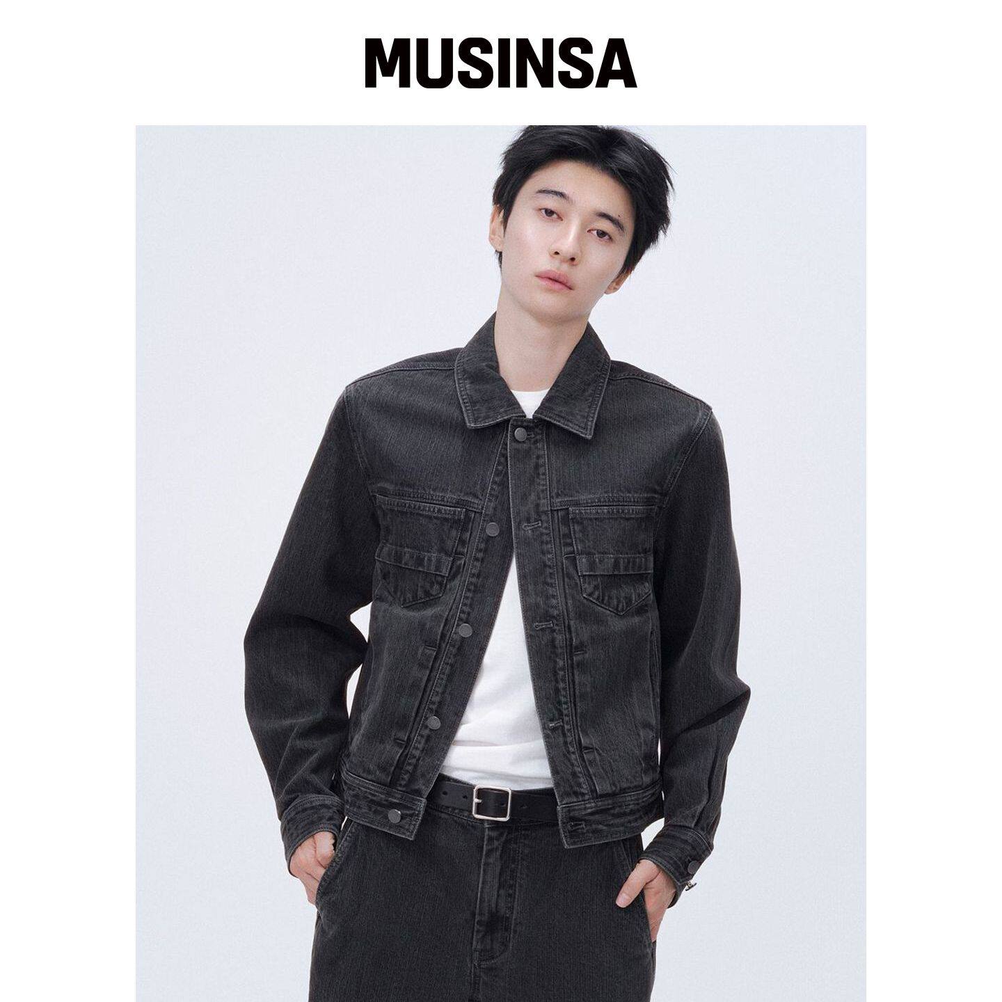 MISEKISEOUL MEN 百褶牛仔夹克 黑色 MUSINSA韩国官网直邮进口