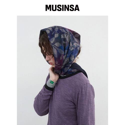 NOCONTENT 430.花卉围巾_紫色 MUSINSA韩国官网直邮进口