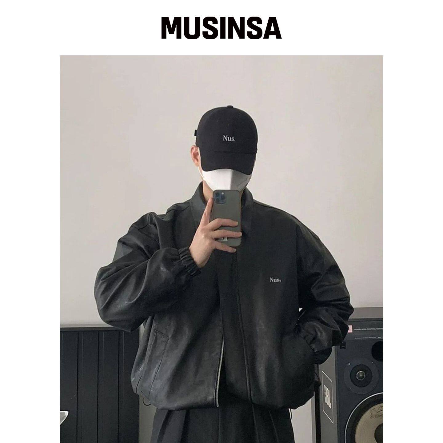 NUS YEI KARA LEATHER JACKET (VLACK) MUSINSA韩国官网直邮进口
