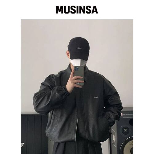 NUS YEI KARA LEATHER JACKET (VLACK) MUSINSA韩国官网直邮进口