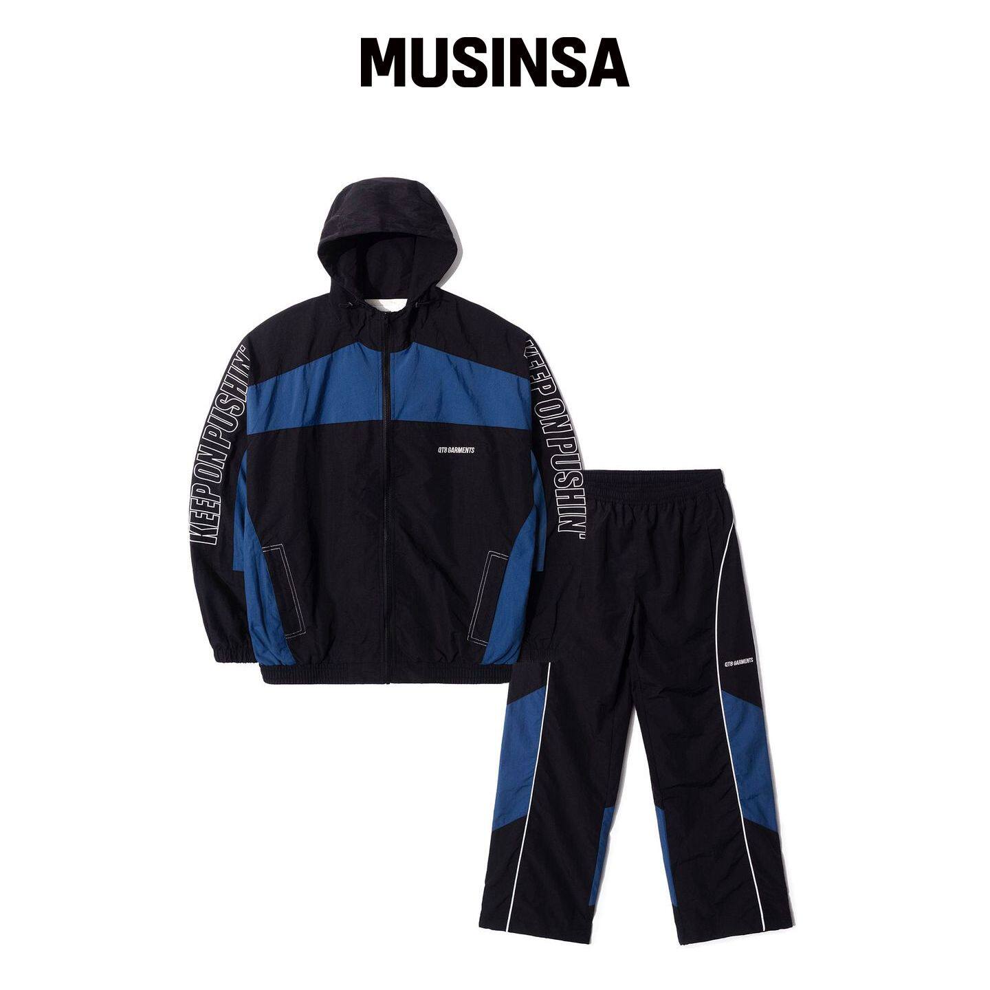 QT8 GARMENTS 复古运动套装(黑色/蓝色) MUSIN韩国官网直邮进口