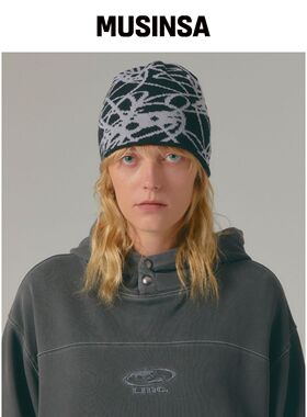 LMC FLOWER UNCUFFED BEANIE 黑色 MUSINSA韩国官网直邮进口
