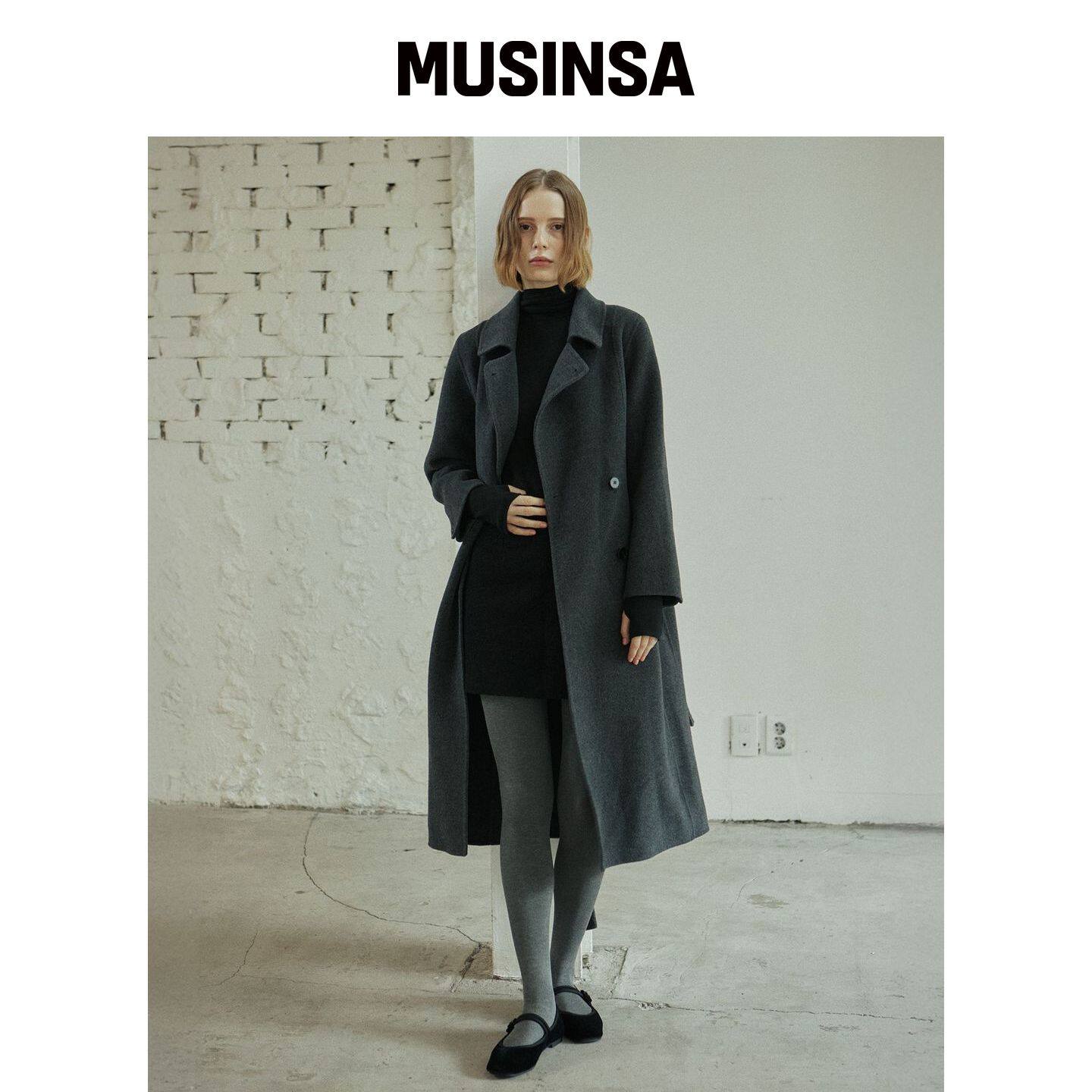 YUPPE WAVE HANDMADE COAT_炭灰色 MUSINSA韩国官网直邮进口