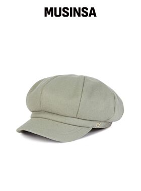 VARZAR VA 方形铆钉羊毛新闻男帽 绿色 MUSINSA韩国直邮官方正品