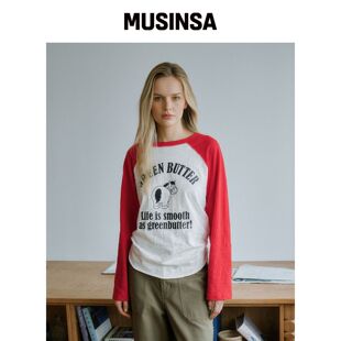 GREENBUTTER Slub Raglan Tee (红色) MUSINSA韩国直邮官方正品
