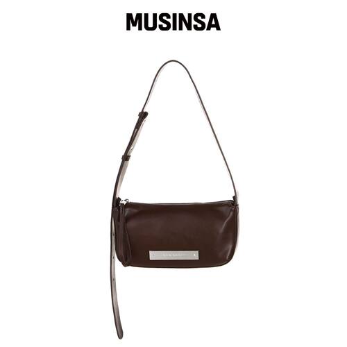 NICK&NICOLE CRYSTAL POUND LEATHER BAG_BROWN 韩国官网直邮进口