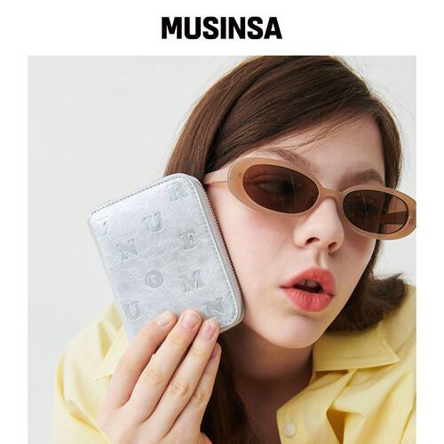 FUNFROMFUN SIGNATURE 短款钱包_ 银色 MUSINSA韩国直邮官方正品