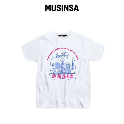 ESCAPEFROM 핑克블루 ESCF OASIS T恤 白色 MUSINSA韩国直邮官方正品