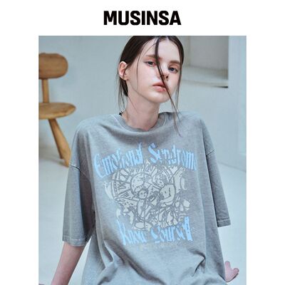 CPGN STUDIO 情感天使色块短袖T恤 迷雾灰 MUSIN韩国官网直邮进口