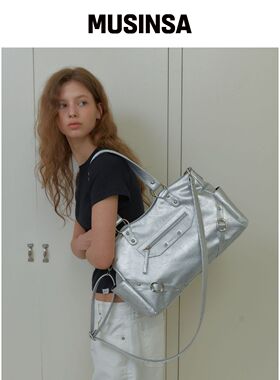 ANOETIC ANC STUD RING BAG 银色韩国官网直邮进口