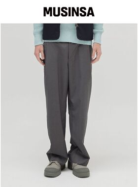 KNITTED [Knitted X BDKD] TR宽松松紧西装裤 灰韩国官网直邮进口