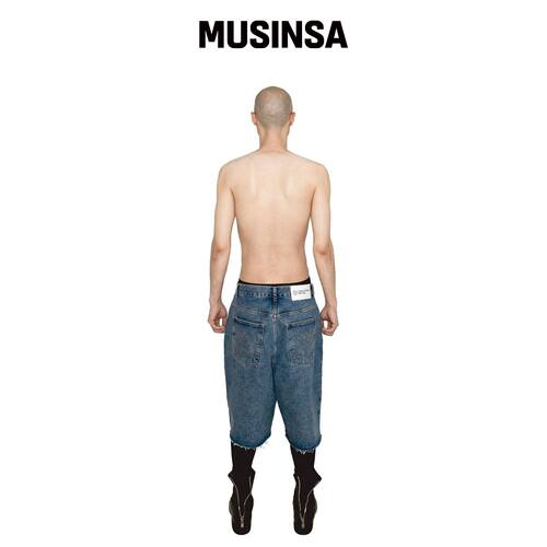 PUNCH DRUNK PARTIES Misfits 牛仔短裤 (蓝色) 韩国官网直邮进口