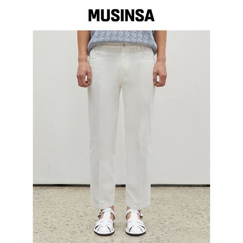 DECET Cropped Tapered Jeans DCPT004 Ivory MU韩国官网直邮进口