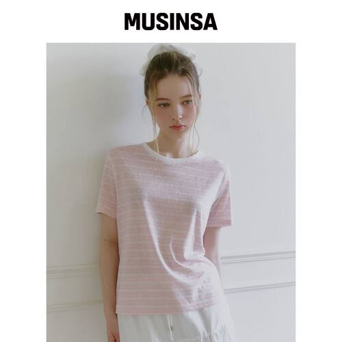 MICANE SOOS STRIPE STITCH CONTRAST T恤 MUSIN韩国官网直邮进口