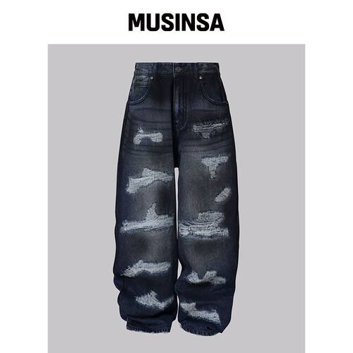 CORNERBLESS QUILTED DIRTY DENIM PANTS韩国官网直邮进口MUSINSA