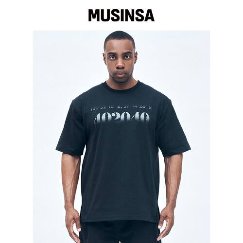 BLACKMAMBA NUMBERING 背带裤短袖 (黑色) MUSIN韩国官网直邮进口