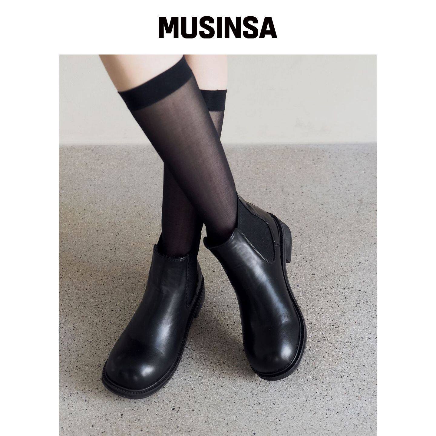 CESTI 弧形经典切尔西脚踝靴(黑色) MUSINSA韩国官网直邮进口