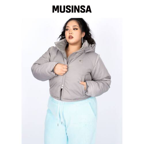 COOLSIS CS FUR CROP PUFFER JACKET-011 (GRAY)韩国官网直邮进口