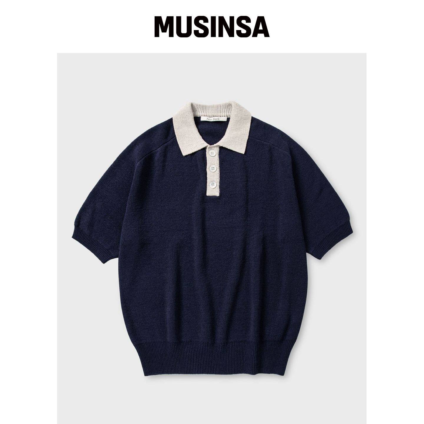 NONBLANK CALA 半包拖鞋针织_NAVY MUSINSA韩国官网直邮进口