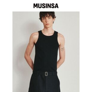 HEUTE 纯色无袖上衣(黑色) MUSINSA韩国官网直邮进口