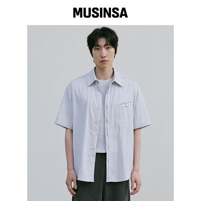 BER DE NOIR 布里兹塔普衬衫（冰灰色） MUSINSA韩国官网直邮进口