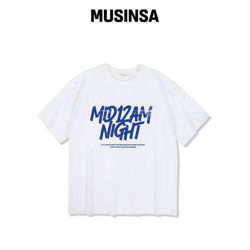 MIDNIGHT12AM BLUMEI 短袖T恤 白色韩国官网直邮进口MUSINSA