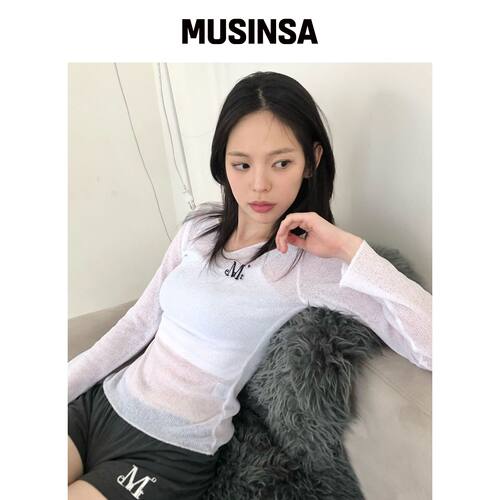 MUCENT LUEUR 透视V领针织衫（4种KOLOR） MUSIN韩国官网直邮进口