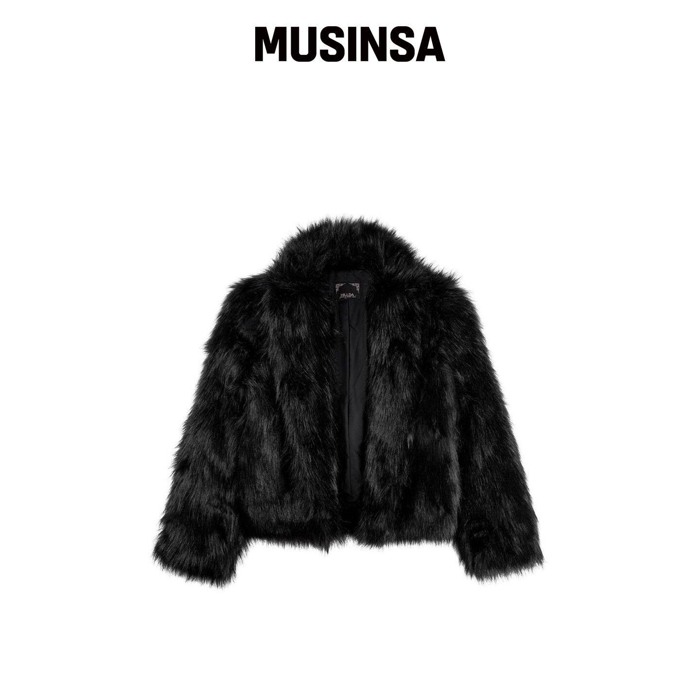 HILLDA 搭扣包披肩相机毛绒外套 [VLACK] MUSINS韩国官网直邮进口