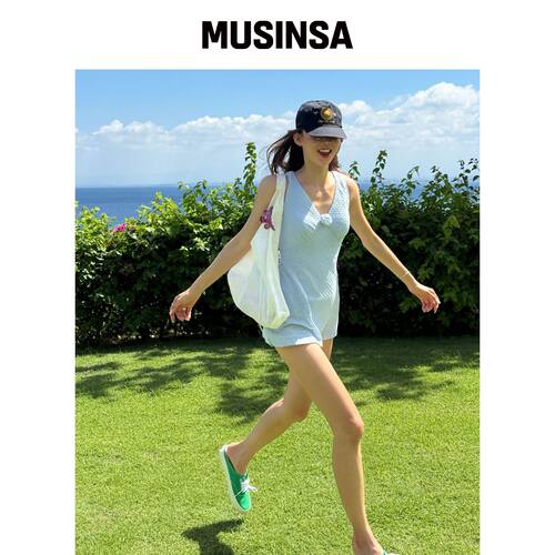 CORALIQUE MELLOW 针织单基尼蓝色 MUSINSA韩国官网直邮进口