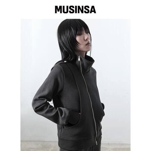 41PRAY Diagnal 拉链外套 / 炭灰色 MUSINSA韩国官网直邮进口