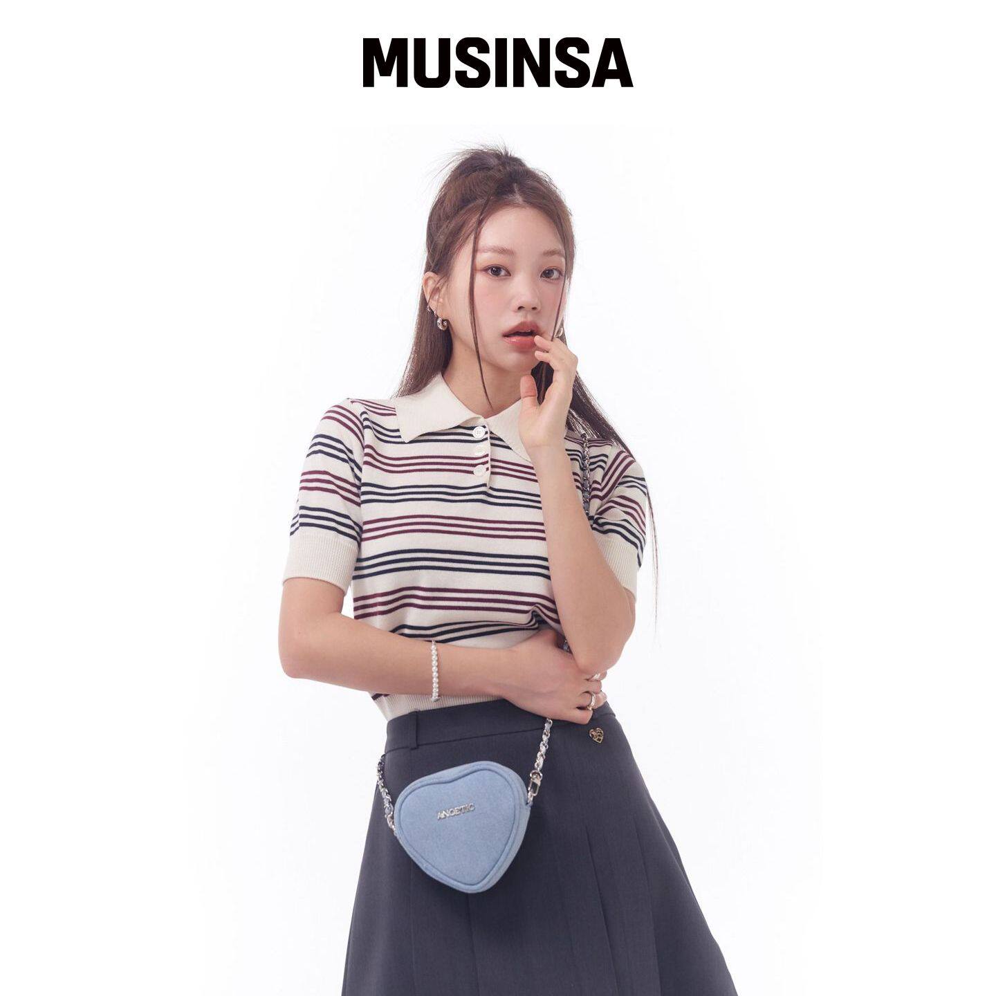ANOETIC 心形链条迷你包_牛仔布 MUSINSA韩国直邮官方正品