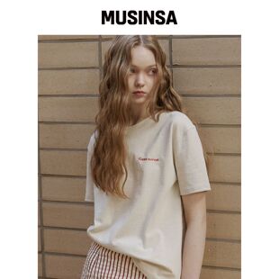 GREENBUTTER 舒适纯色T恤（L/米色） MUSINSA韩国直邮官方正品