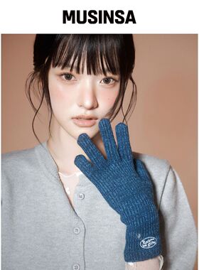 RECLOW RC KNIT LOGO 手套 蓝色韩国官网直邮进口