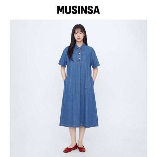 LAP 衬衫型短袖裙摆长款连衣裙 AS2DO561韩国官网直邮进口MUSINSA