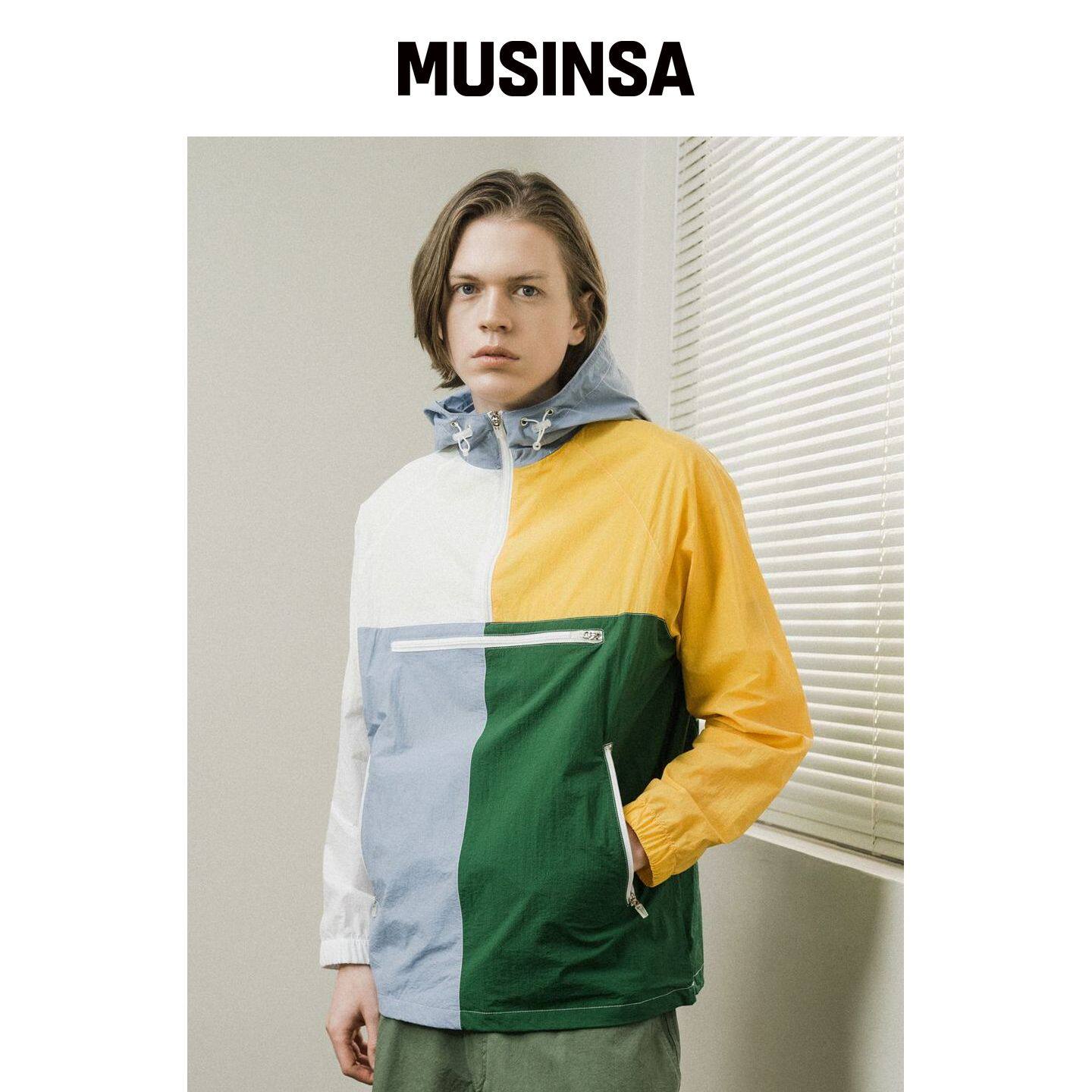 CUSTOMUS 男士拼色风衣 CXS24MWJP401 黄 MUSINS韩国官网直邮进口