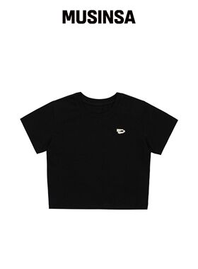 WELLBEING EXPRESS Symbol Crop Tee 黑色韩国官网直邮进口