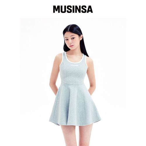 YOUHEE RINGER FLARE MINI DRESS 混色灰 MUSINS韩国官网直邮进口