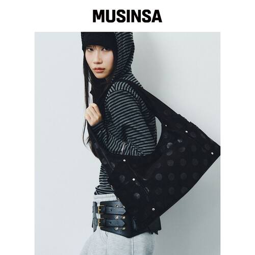 SQUARELINE MAREN中款_点点黑色 MUSINSA韩国官网直邮进口