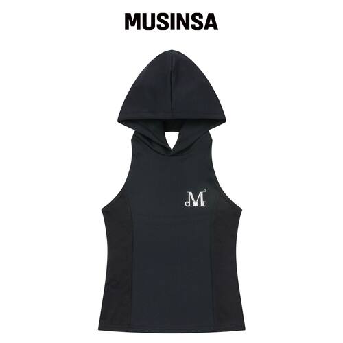 MUCENT HAWKINS 金属标志连帽无袖上衣 MUSINSA韩国官网直邮进口