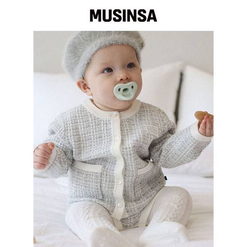 THE LOHA [BABY] 花呢夹克套装 灰色 MUSINSA韩国官网直邮进口