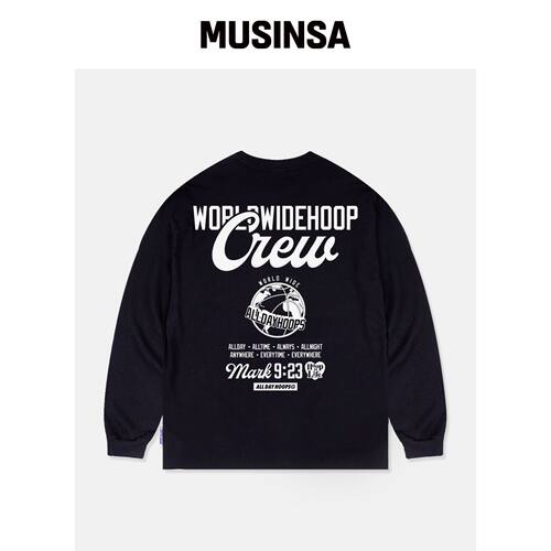 ALL DAY HOOPS WORLDWIDE HOOP CREW SCRIPT 背T韩国官网直邮进口