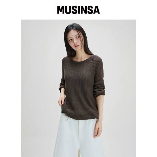 MIXXO [ESSENTIAL] 宽松版型长袖针织衫_MIWKAG5韩国官网直邮进口