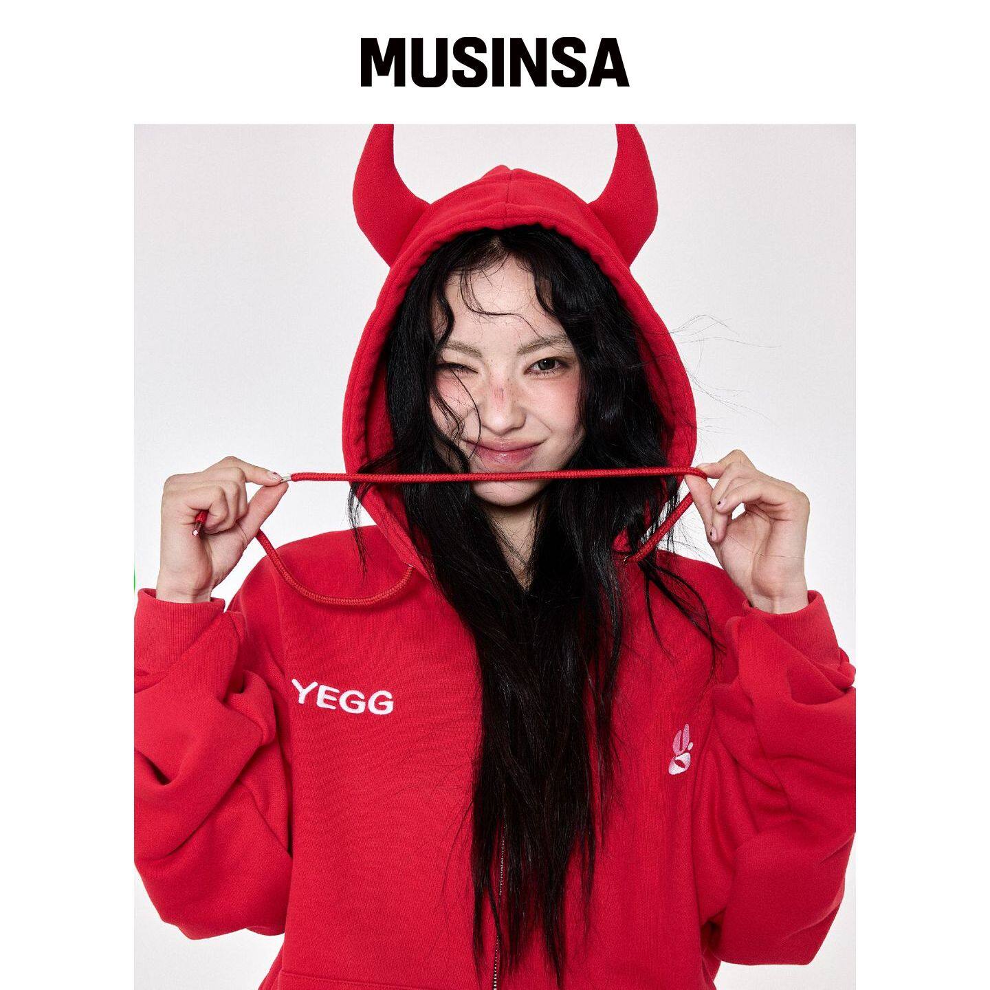 YEGG Devil 连帽卫衣 红色 MUSINSA韩国官网直邮进口