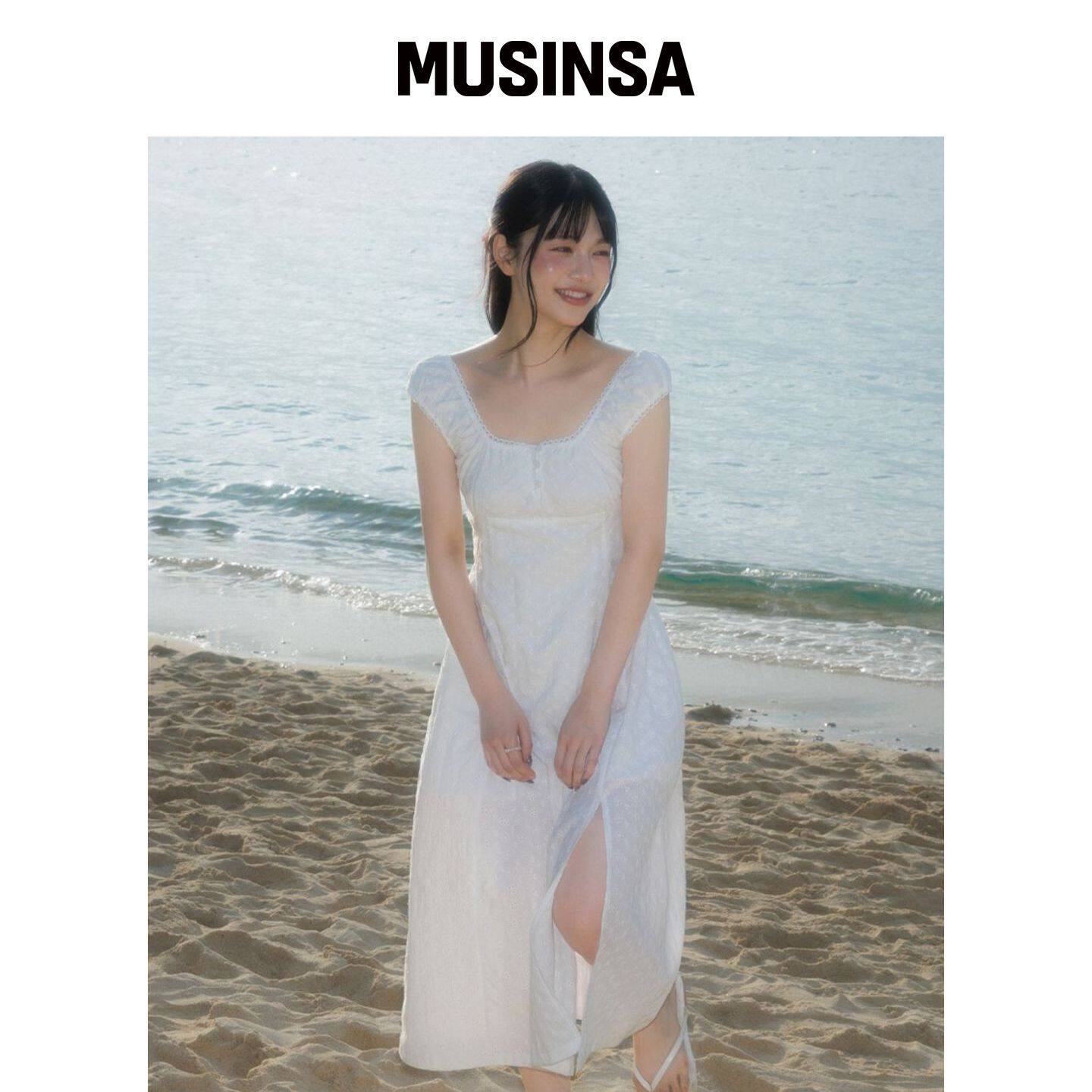 ROSEFRANTZ 花卉蕾丝修身长裙 [象牙色] MUSINSA韩国官网直邮进口